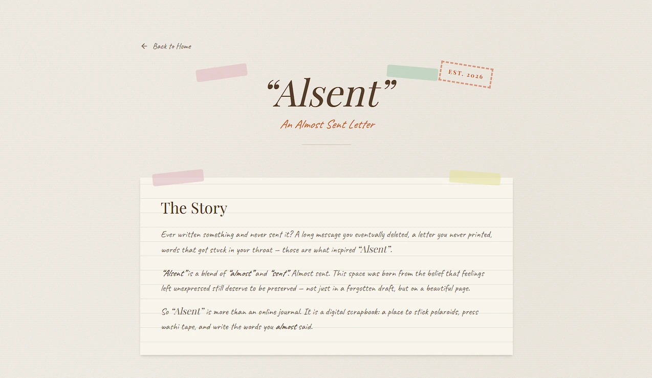 Alsent — An Almost Sent Letter screenshot 5